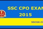 SSC CPO EXAM 2015