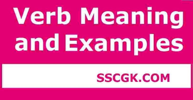 Verb Meaning And Examples SSC GK