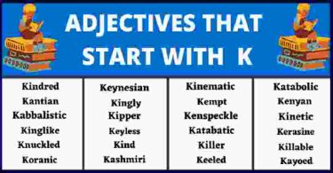 Adjectives that Start with K