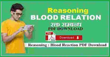Blood Relation Questions In hindi PDF Download