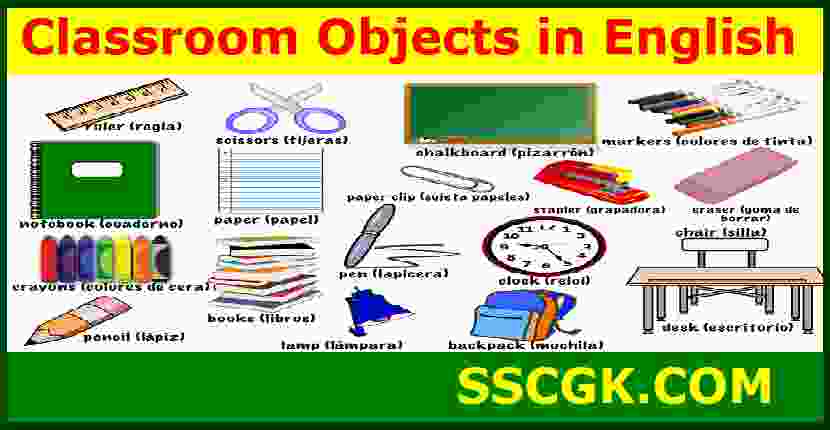 Classroom Objects in English