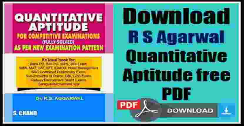 RS Aggarwal Quantitative Aptitude PDF Book