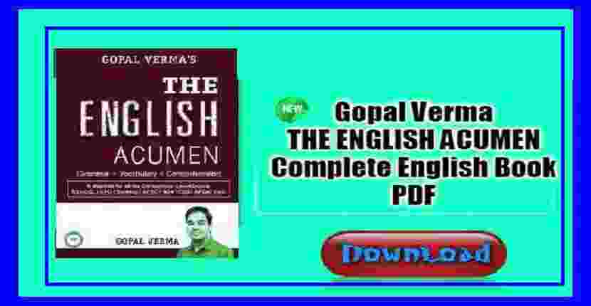 Gopal Verma THE ENGLISH ACUMEN Complete English Book PDF