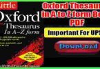 Oxford Thesaurus in A to Z form Book PDF Download