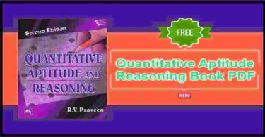 Quantitative Aptitude and Reasoning By R.V. Praveen PDF Free Download
